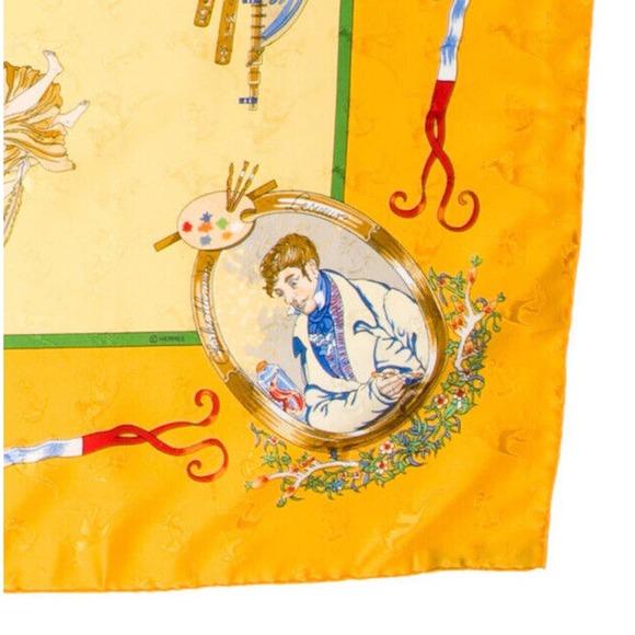 HERMES Silk Scarf LE GEOGRAPHE Carre 90 Sandra Laroche Kangaroo Jacquard w/Box - Picture 3 of 16